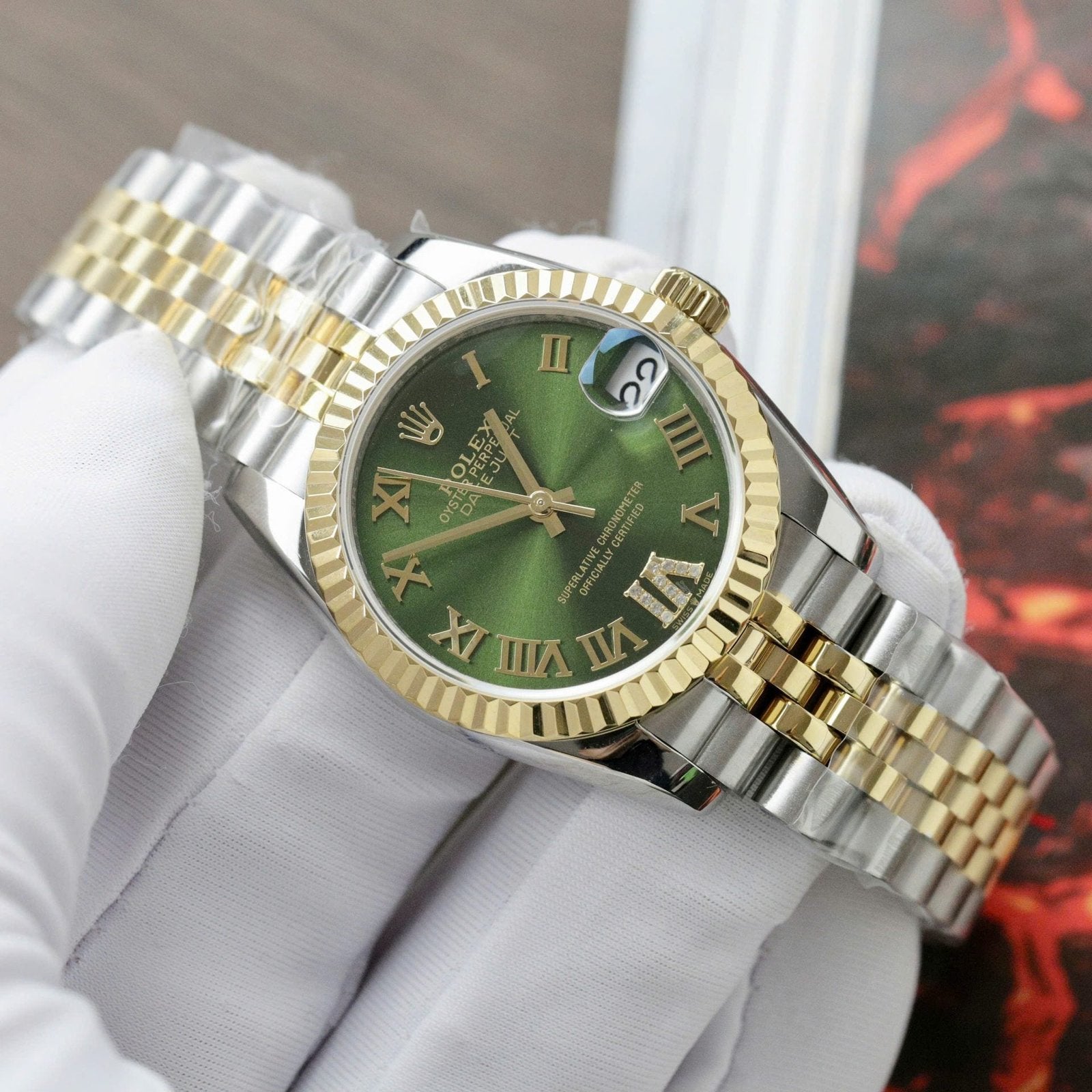 Rolex DateJust Women Watch Demi Yellow Gold Jubilee Strap 31mm