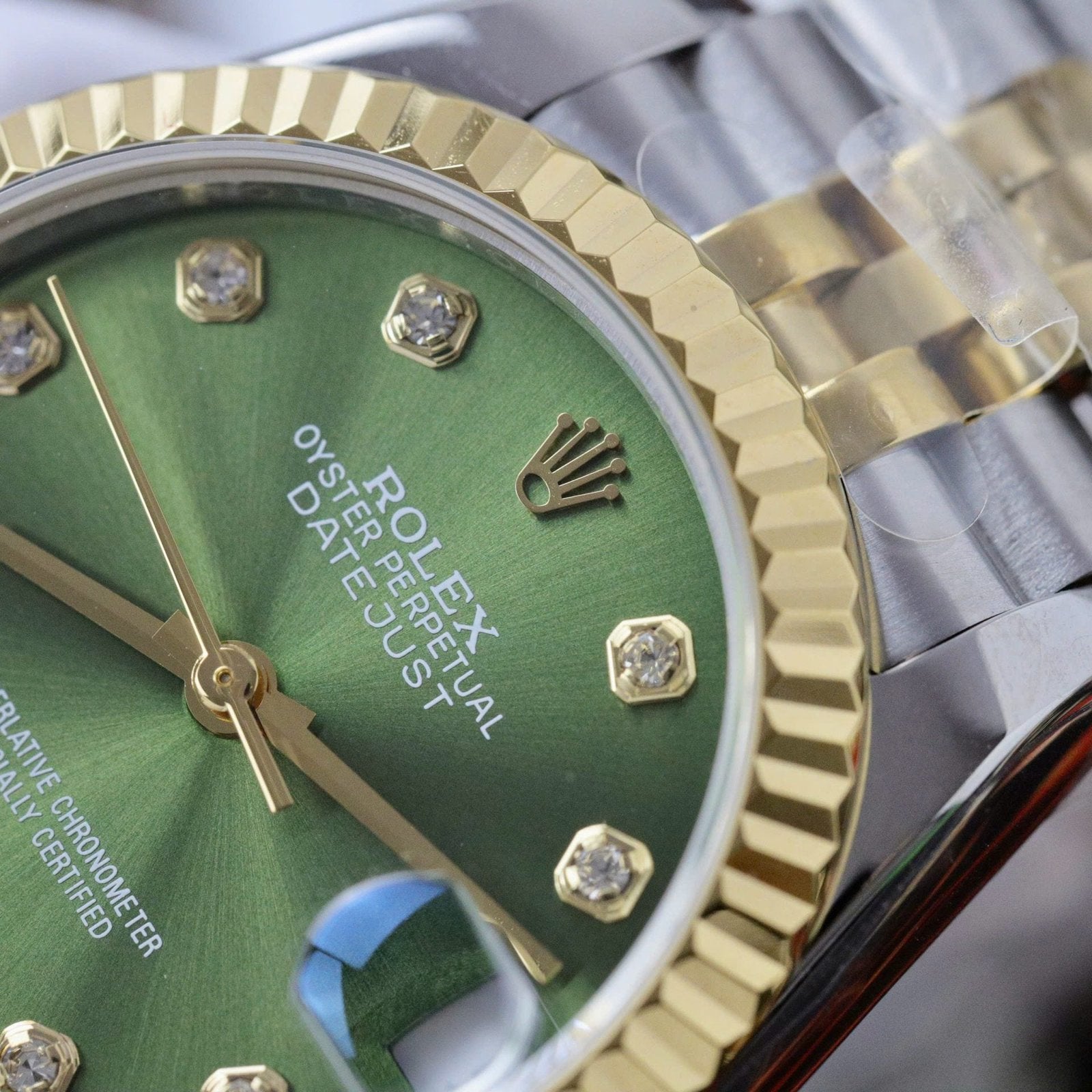 Rolex DateJust Watch Green Dial Jubilee Strap 31mm