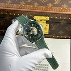 Omega Aqua Terra Worldtimer Watch Green Dial Rubber Strap 43mm