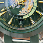 Omega Aqua Terra Worldtimer Watch Green Dial Rubber Strap 43mm