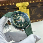 Omega Aqua Terra Worldtimer Watch Green Dial Rubber Strap 43mm