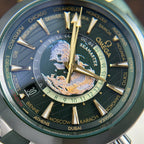 Omega Aqua Terra Worldtimer Watch Green Dial Rubber Strap 43mm