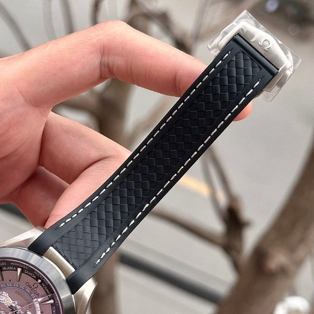 Omega Watch Aqua Terra Worldtimer Gray Dial Rubber Strap 43mm