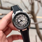Omega Watch Aqua Terra Worldtimer Gray Dial Rubber Strap 43mm