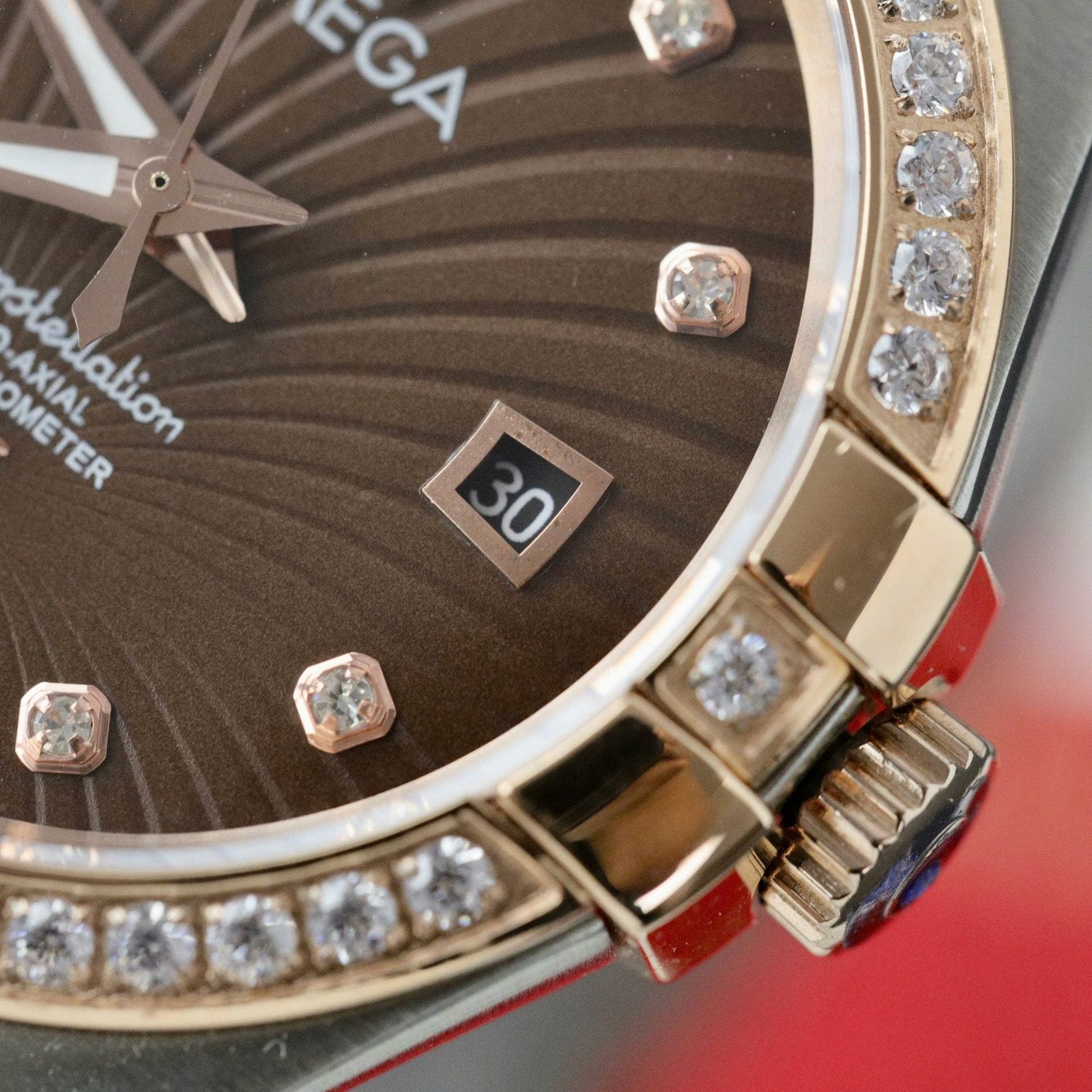 Omega Constellation Co-Axial Watch Brown Dial Metal Strap 38mm