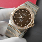 Omega Constellation Co-Axial Watch Brown Dial Metal Strap 38mm