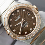 Omega Constellation Co-Axial Watch Brown Dial Metal Strap 38mm