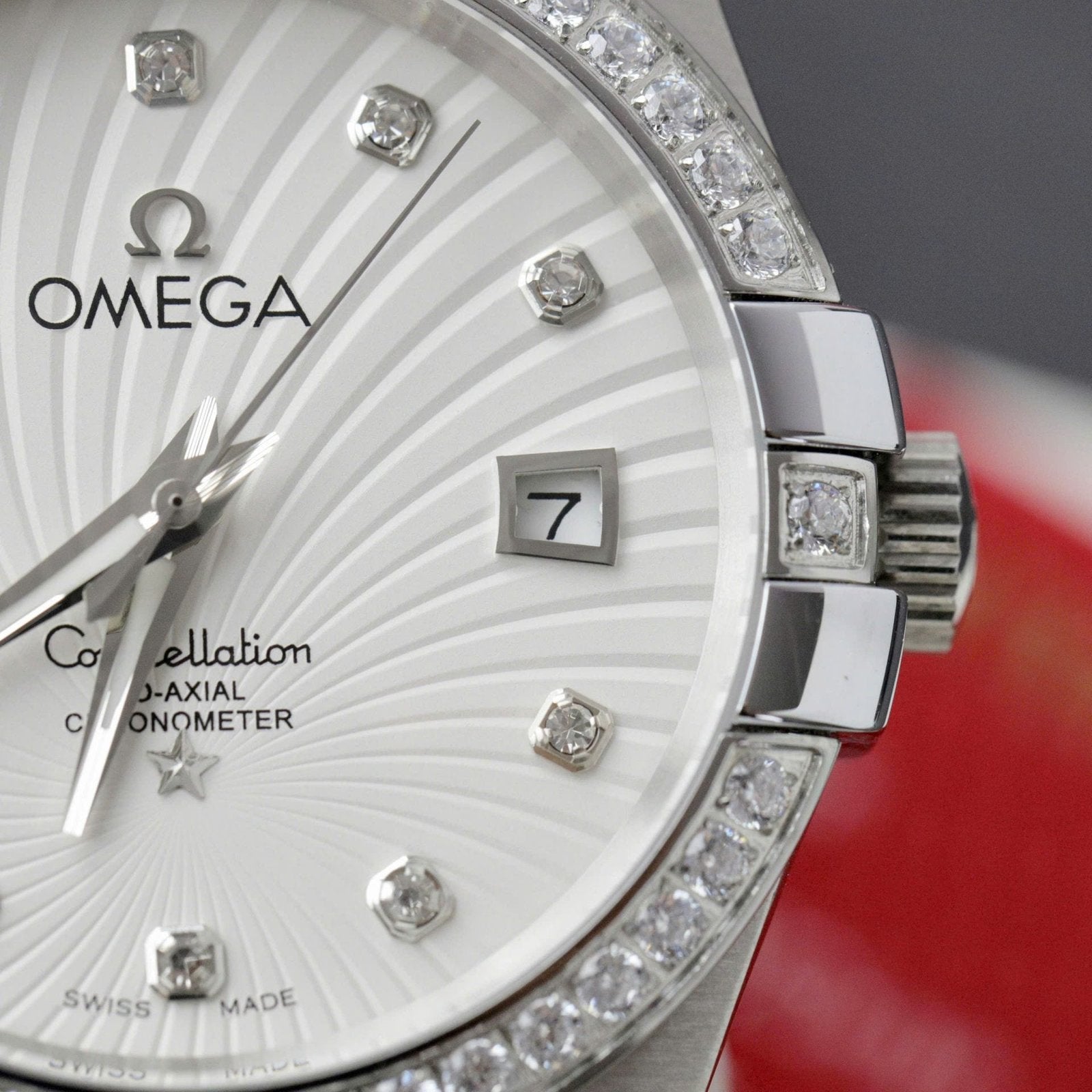 Omega Constellation Co-Axial Watch White Dial Metal Strap 38mm