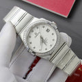 Omega Constellation Co-Axial Watch White Dial Metal Strap 38mm