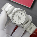 Omega Constellation Co-Axial Watch White Dial Metal Strap 38mm