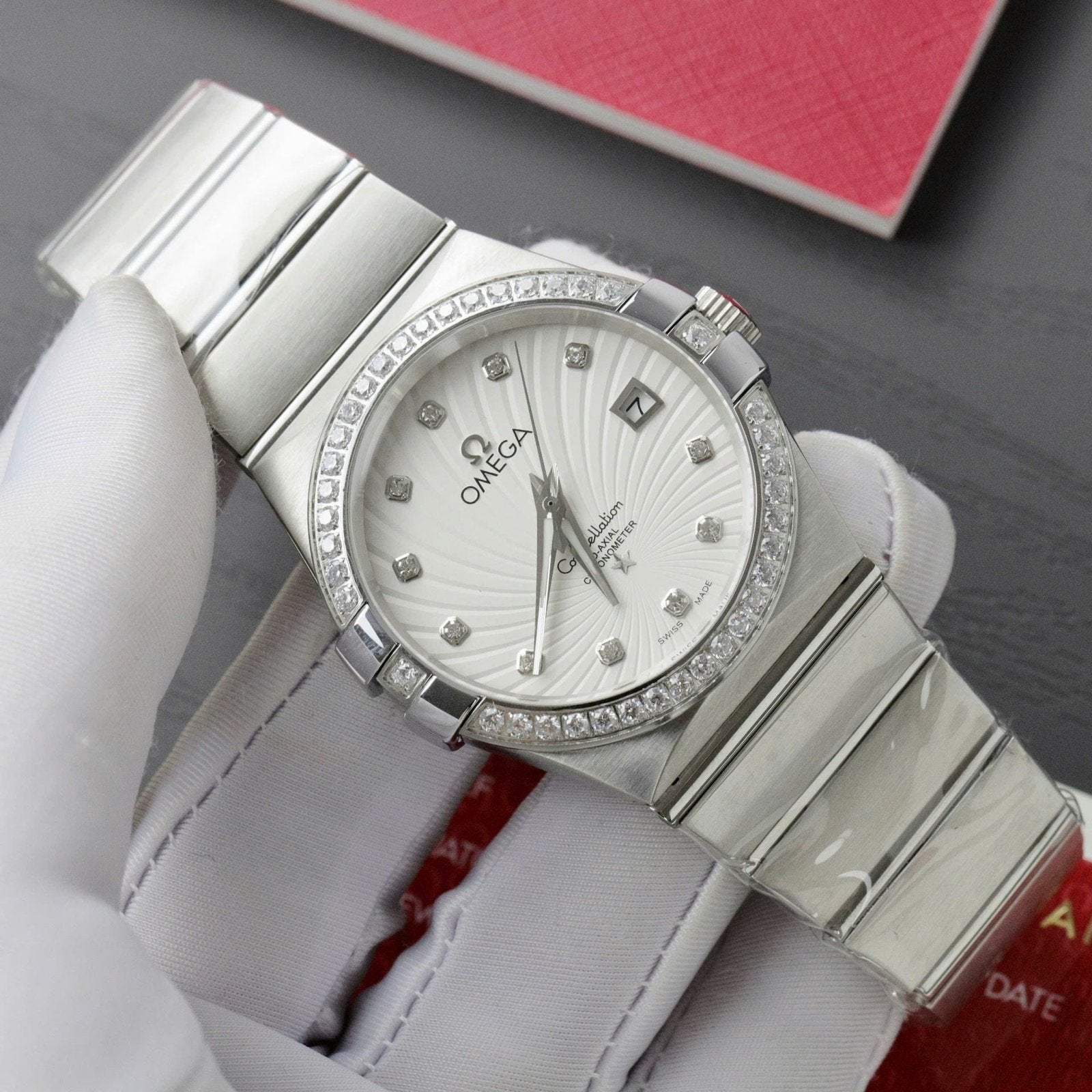 Omega Constellation Co-Axial Watch White Dial Metal Strap 38mm