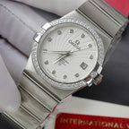 Omega Constellation Co-Axial Watch White Dial Metal Strap 38mm