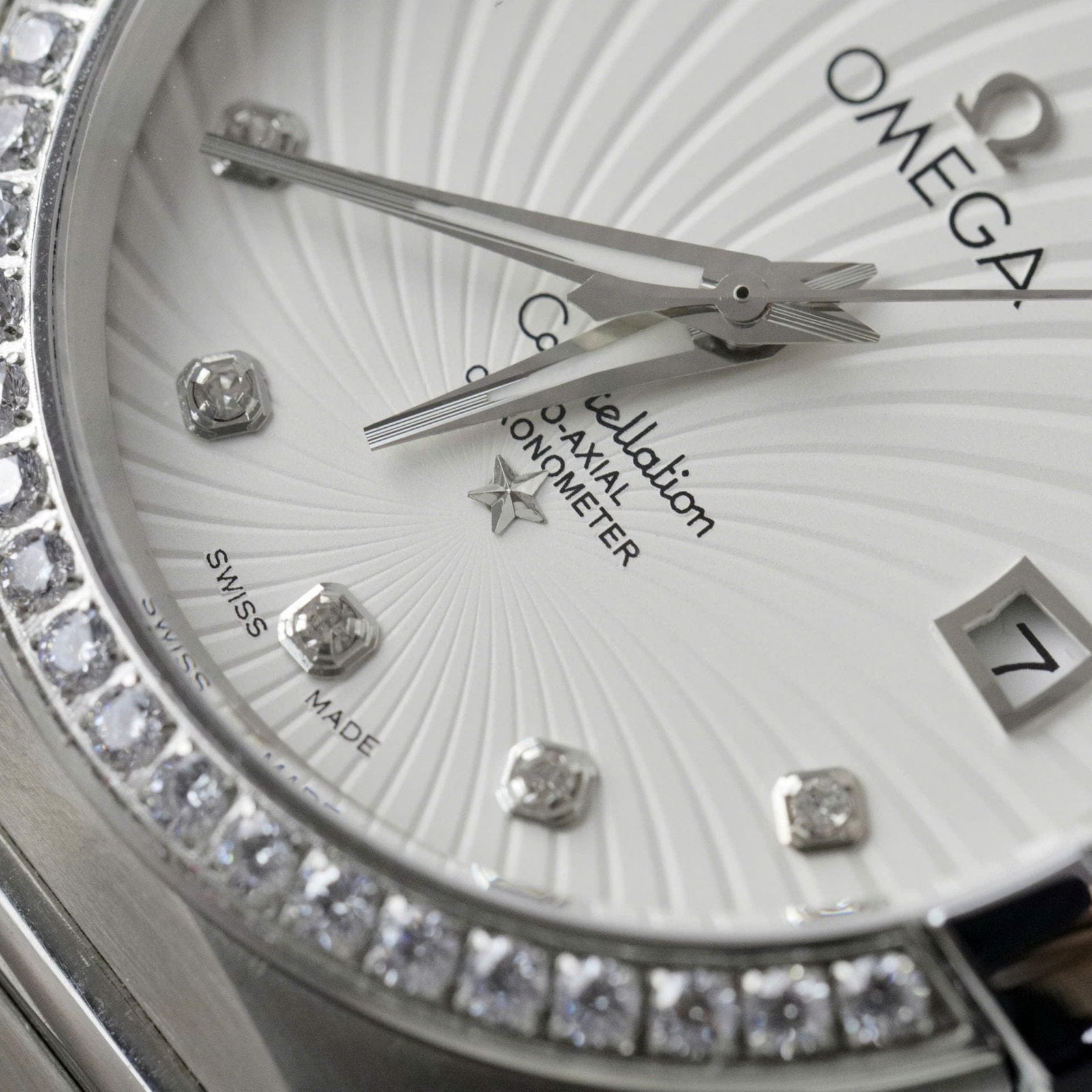 Omega Constellation Co-Axial Watch White Dial Metal Strap 38mm