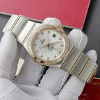 Omega Constellation Co-Axial Watch White Dial Metal Strap 38mm