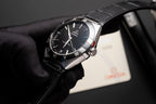 Omega Constellation Watch Black Dial Leather Strap 42mm