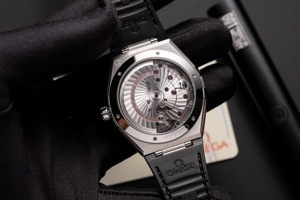 Omega Constellation Watch Black Dial Leather Strap 42mm