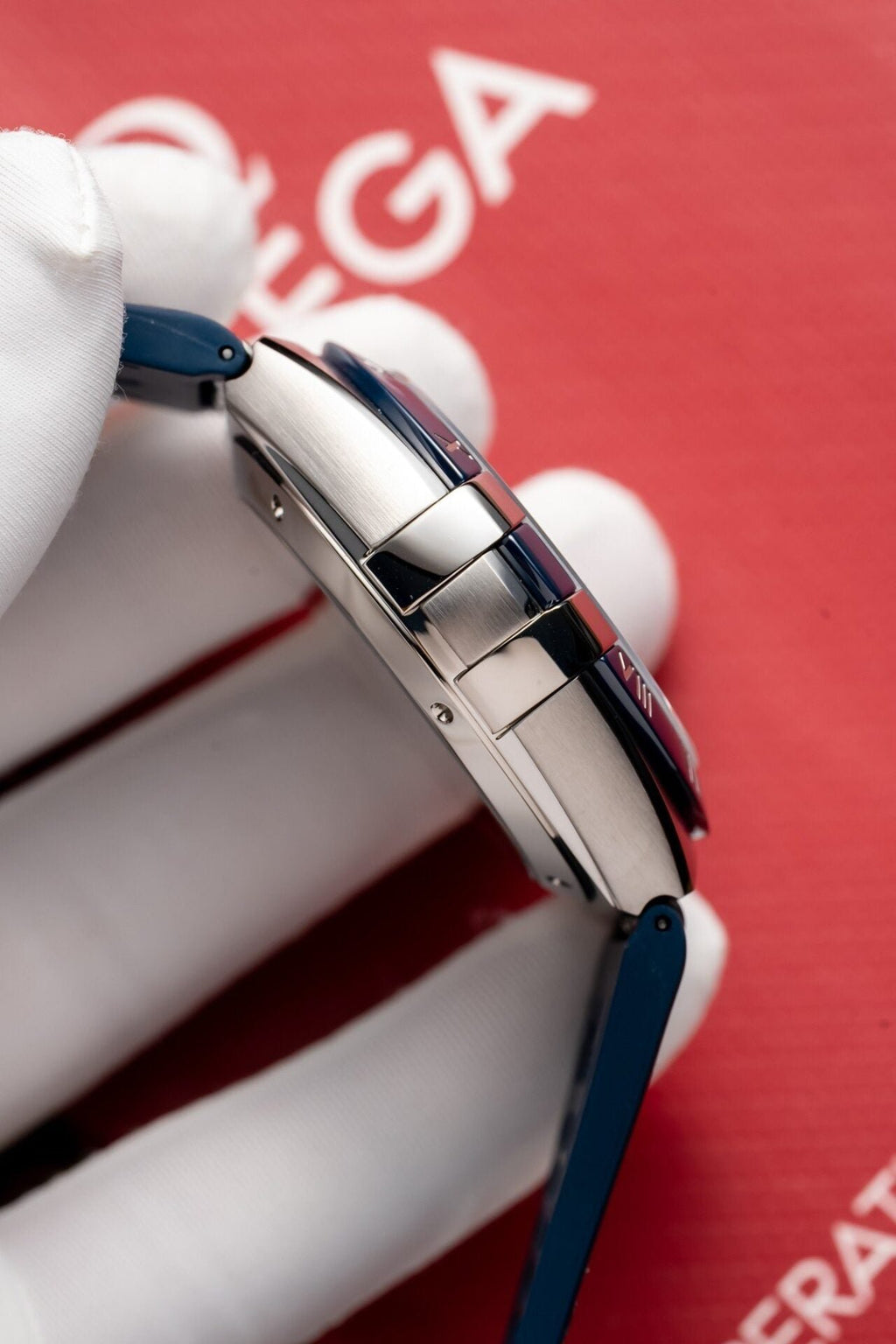 Omega Constellation Watch Blue Dial Leather Strap 41mm