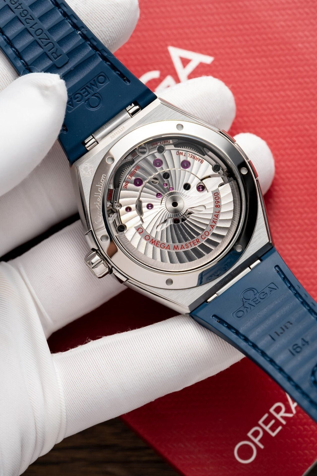 Omega Constellation Watch Blue Dial Leather Strap 41mm