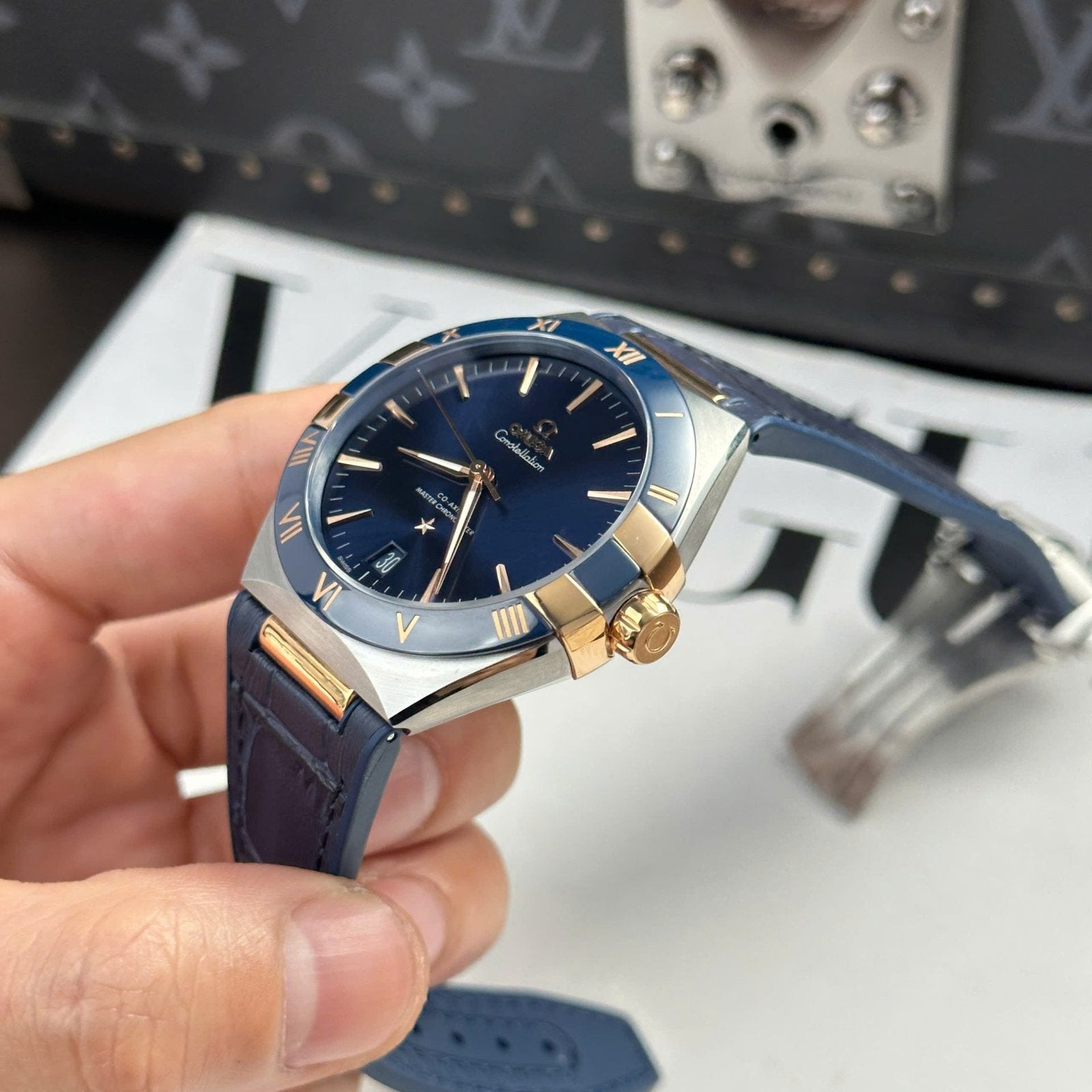 Omega Constellation Watch Bezel Ceramic Blue 41mm