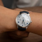 Omega De Ville Prestige Power Reserve Watch Blue Leather Strap 39.5mm
