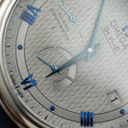 Omega De Ville Prestige Power Reserve Watch Blue Leather Strap 39.5mm