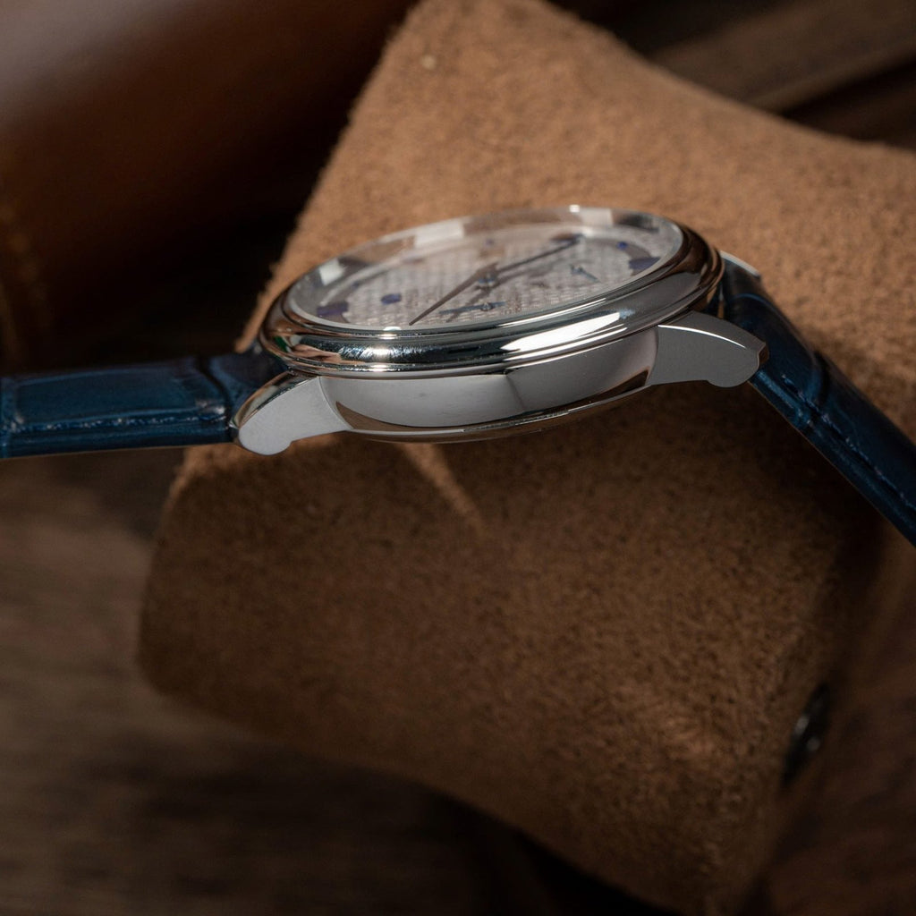 Omega De Ville Prestige Power Reserve Watch Blue Leather Strap 39.5mm