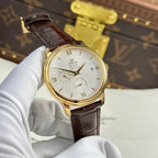 Omega De Ville Prestige Power Reserve Watch Leather Strap 39.5mm