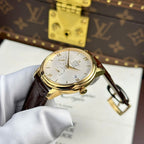 Omega De Ville Prestige Power Reserve Watch Leather Strap 39.5mm