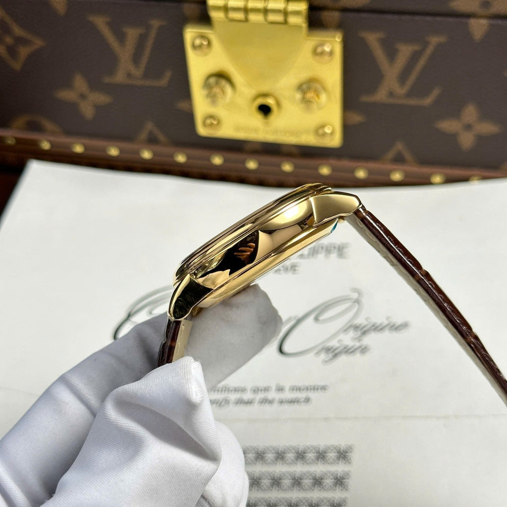 Omega De Ville Prestige Power Reserve Watch Leather Strap 39.5mm