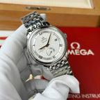 Omega De Ville Prestige Power Reserve Watch White Dial Metal Wire 39.5mm
