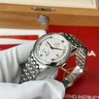 Omega De Ville Prestige Power Reserve Watch White Dial Metal Wire 39.5mm