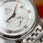 Omega De Ville Prestige Power Reserve Watch White Dial Metal Wire 39.5mm