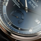 Omega De Ville Prestige Power Reserve Watch Dial Blue Leather Strap 39.5mm
