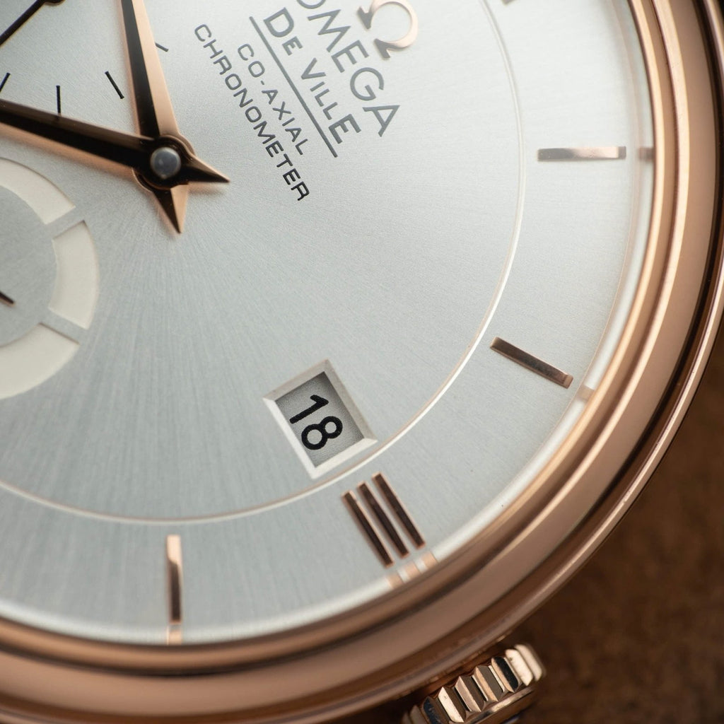 Omega De Ville Prestige Power Reserve Watch Brown Leather Strap 39.5mm