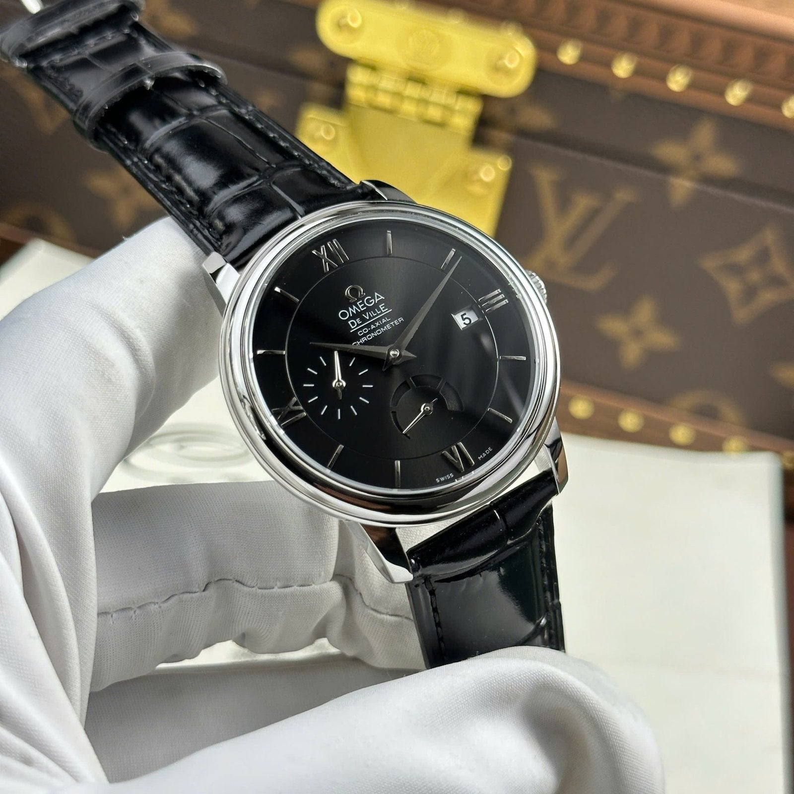 Omega Watch De Ville Prestige Power Reserve Black Dial 39.5mm