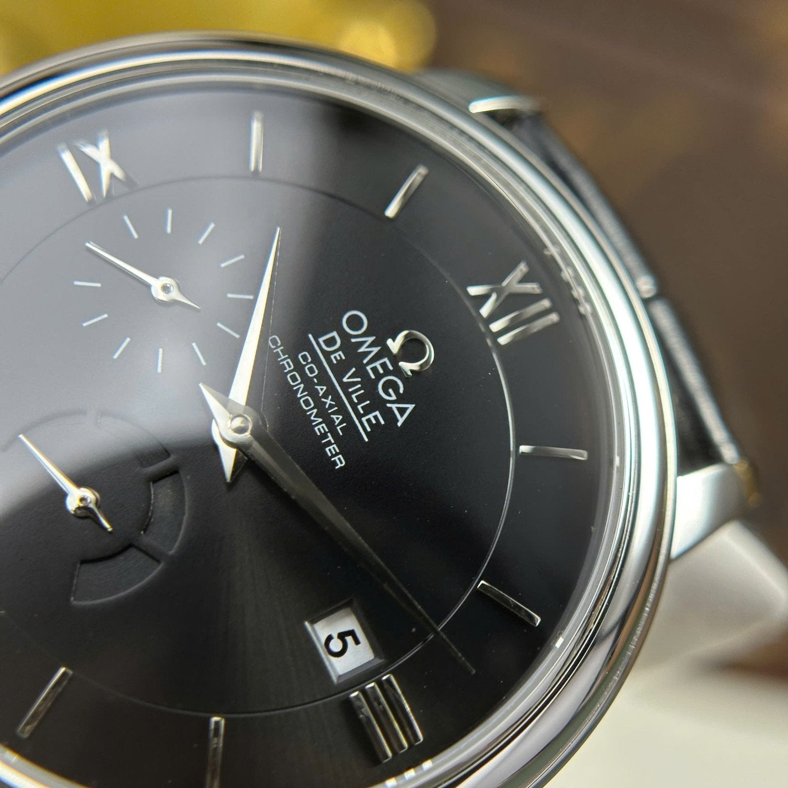 Omega Watch De Ville Prestige Power Reserve Black Dial 39.5mm