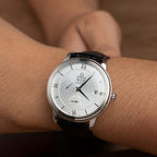 Omega De Ville Prestige Power Reserve Watch White Dial Leather Strap 39.5mm