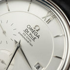 Omega De Ville Prestige Power Reserve Watch White Dial Leather Strap 39.5mm