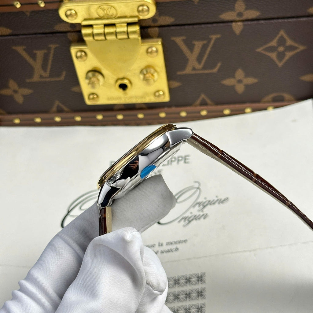 Omega De Ville Prestige Power Reserve Watch Yellow Dial Leather Strap 39.5mm