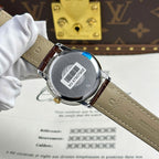 Omega De Ville Prestige Power Reserve Watch Yellow Dial Leather Strap 39.5mm