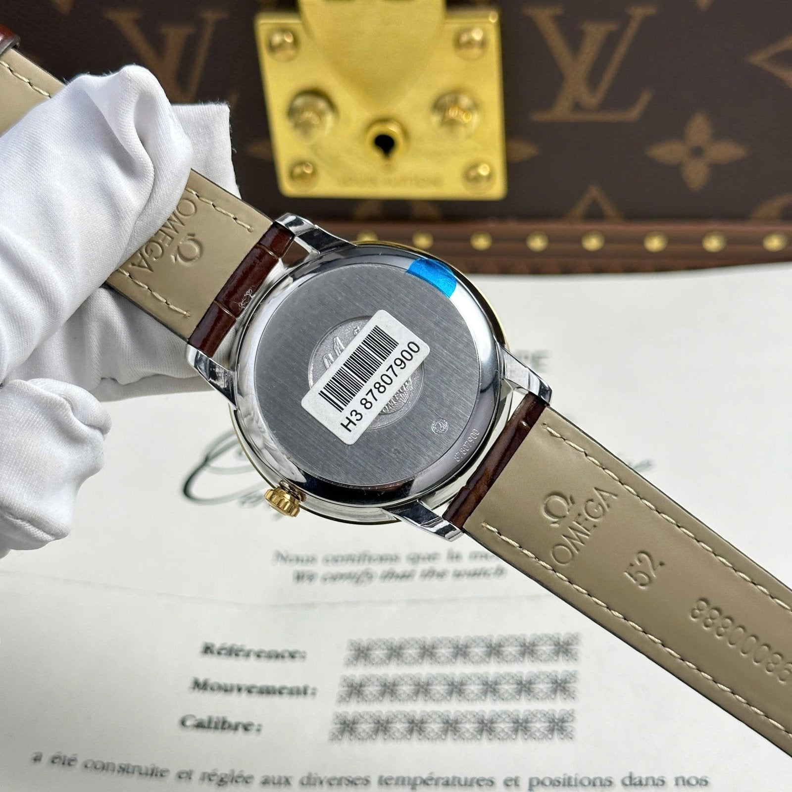Omega De Ville Prestige Power Reserve Watch Yellow Dial Leather Strap 39.5mm