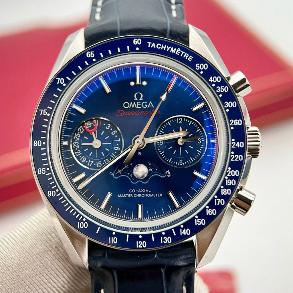 Omega Watch Speedmaster Co-Axial Moonphase Blue Dial 44mm
