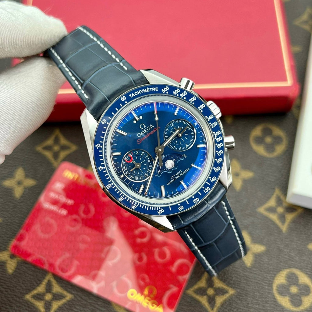 Omega Watch Speedmaster Co-Axial Moonphase Blue Dial 44mm