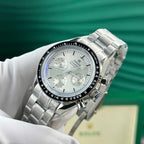 Omega Speedmaster Moonwatch Chronograph Watch Silver Dial Ceramic Bezel 42mm