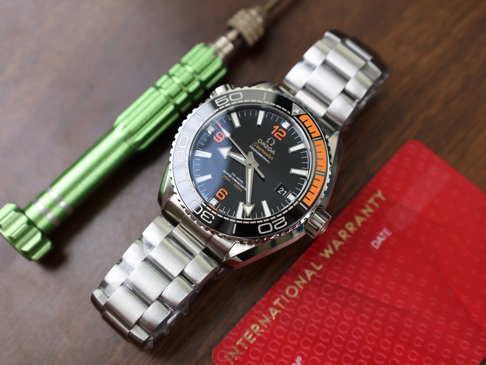 Omega Watch Planet Ocean Metal Strap Dial Black 43.5mm