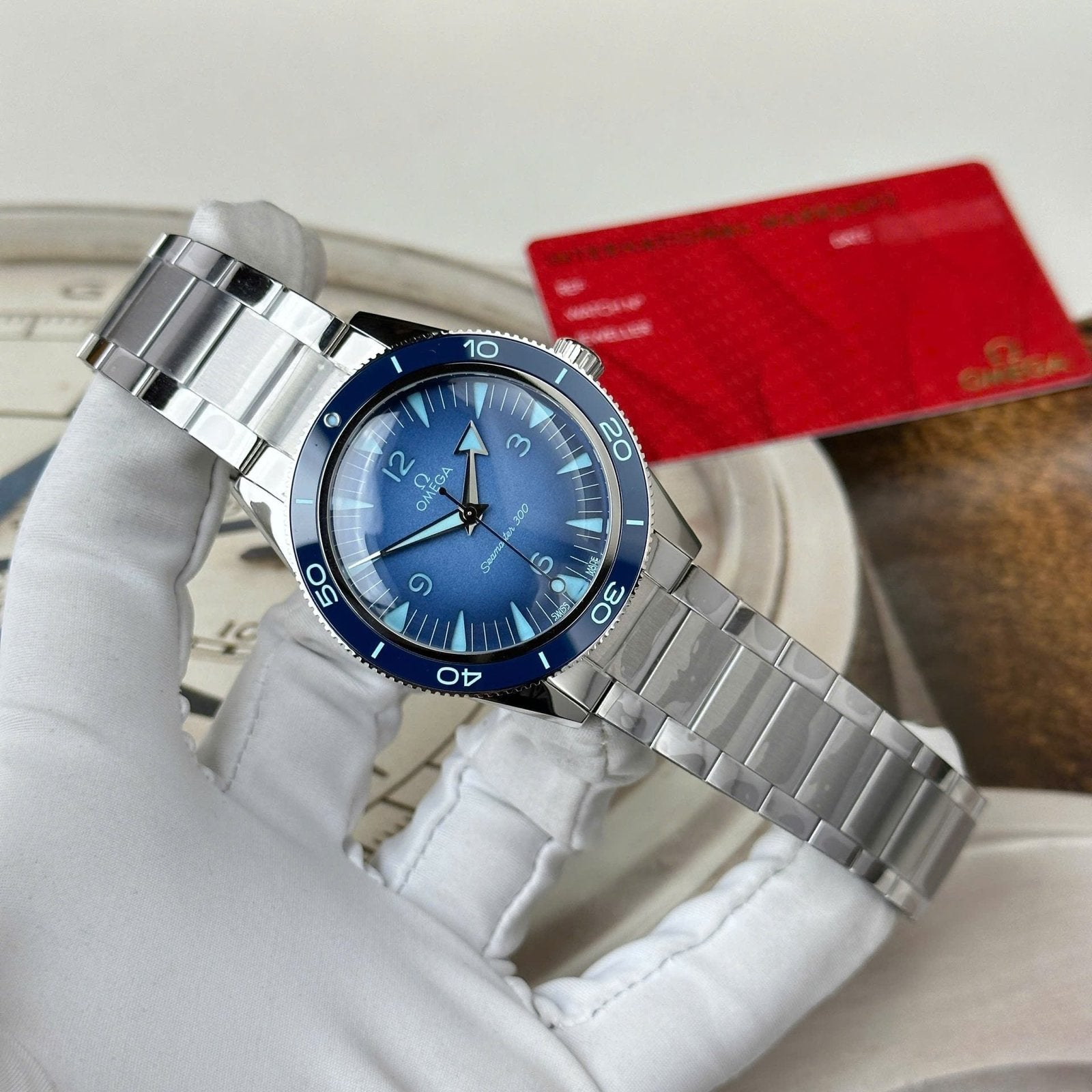 Omega Watch Seamaster 300 Heritage Blue Dial Metal Wire 41mm