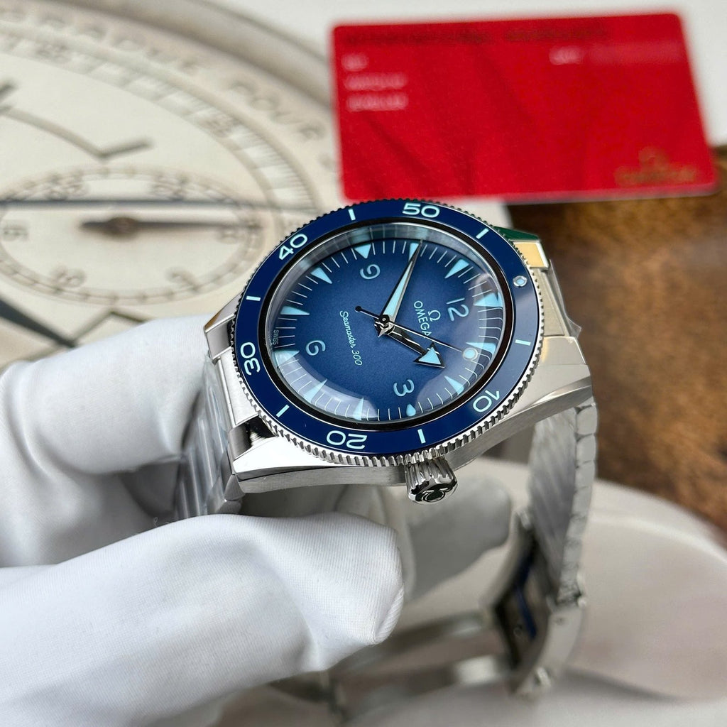 Omega Watch Seamaster 300 Heritage Blue Dial Metal Wire 41mm