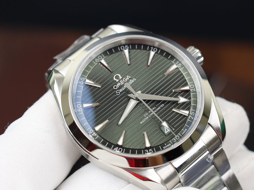 Omega Watch Seamaster Aqua Terra Green Dial Metal Wire 41mm