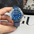 Omega Seamaster Diver 300M Watch Blue Dial Rubber Strap 42mm