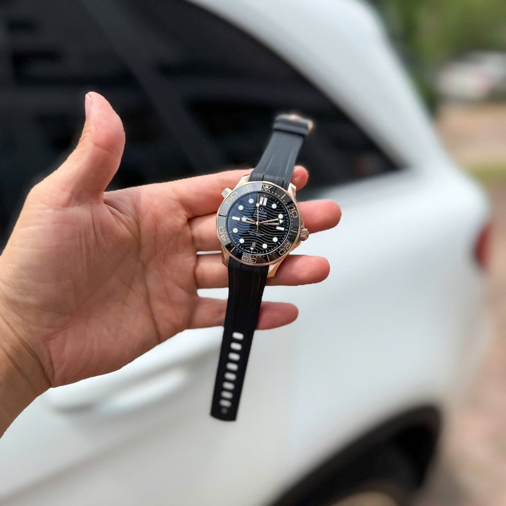 Omega Seamaster Diver 300M Sedna Rose Gold Watch Black Dial 42mm